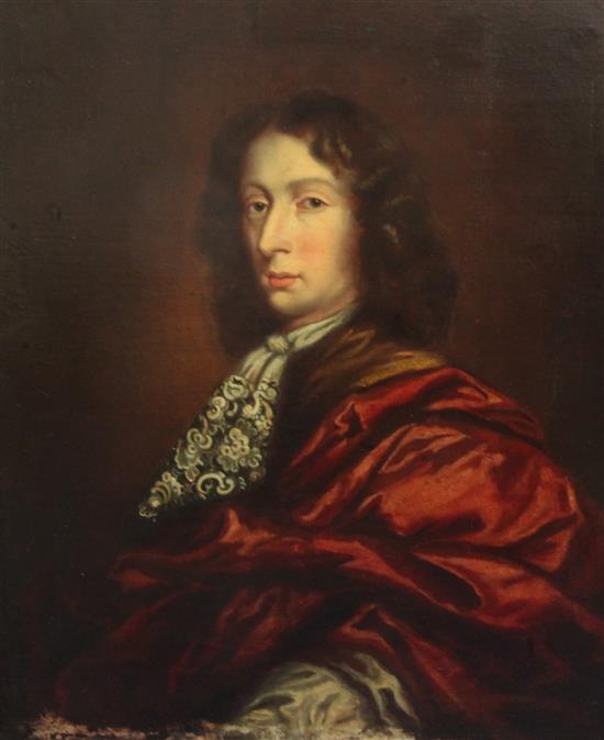 Circle of Sir Peter Lely (1618-80) Portrait of a gentleman 30 x 25in.